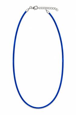 Collana in cuoio - lunghezza 45 cm - blu